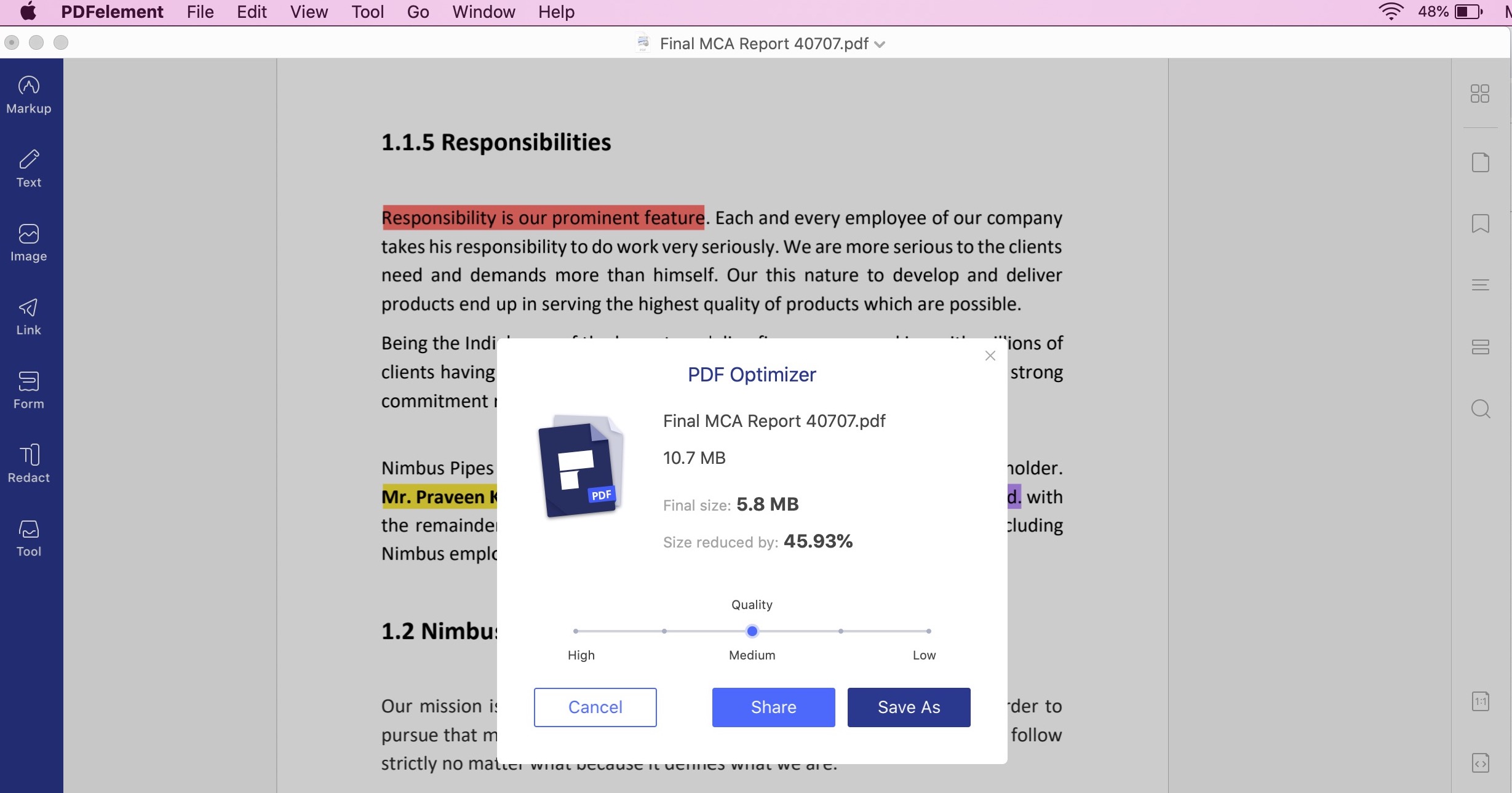 PDF optimizer