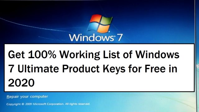 Windows 7 Ultimate Product Key 2020