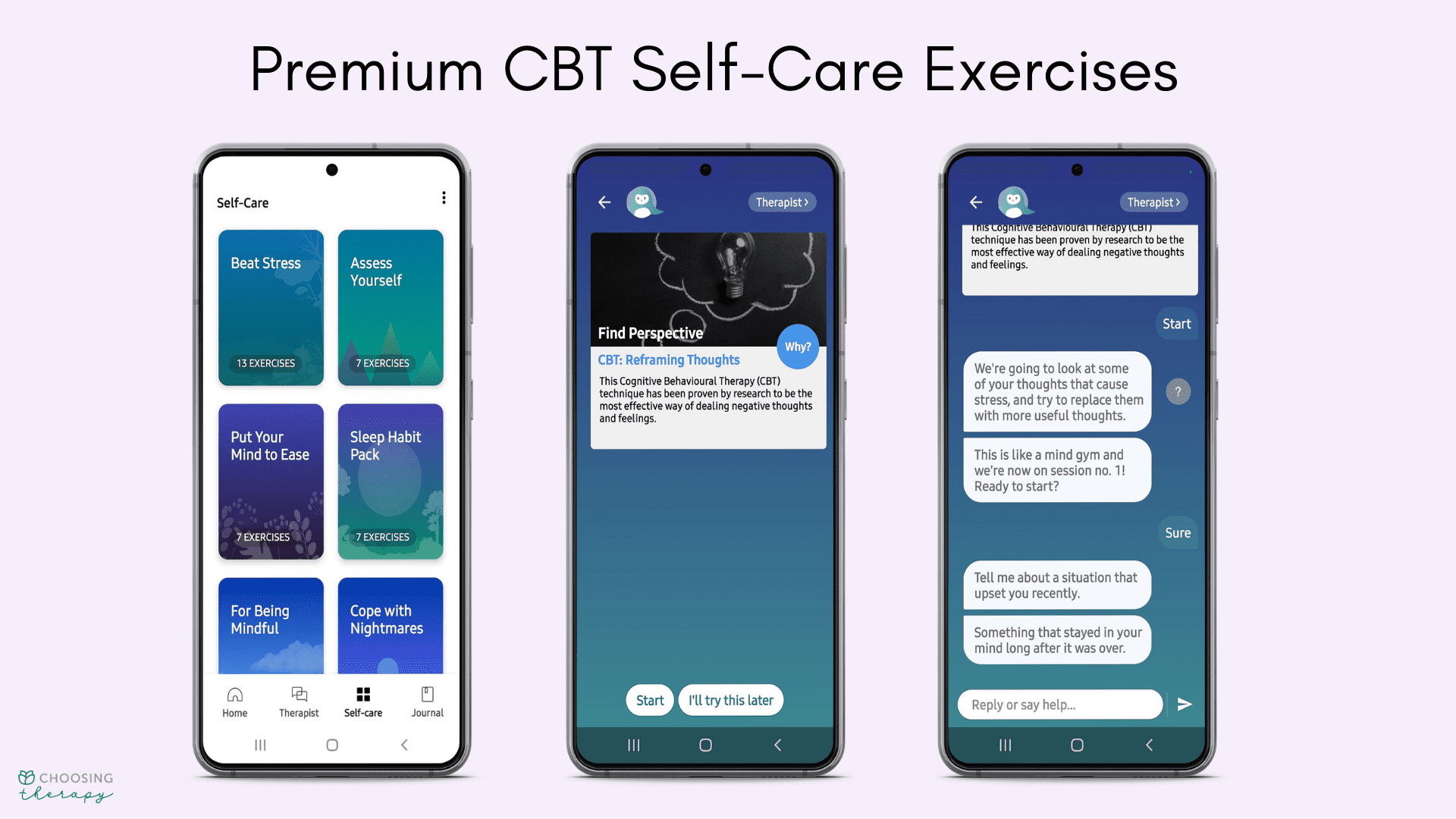 Wysa App Review 2022 - Image of what a premium CBT exercise looks like in the Wysa app.png