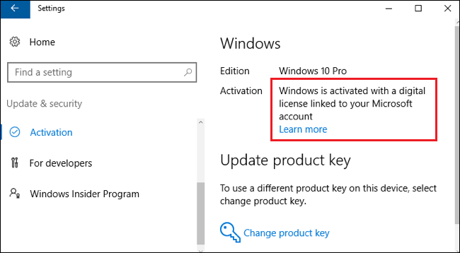 Windows is activated with a digital license linked to your Microsoft account.